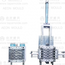 8 cavities in-mold-closing flip top cap mould
